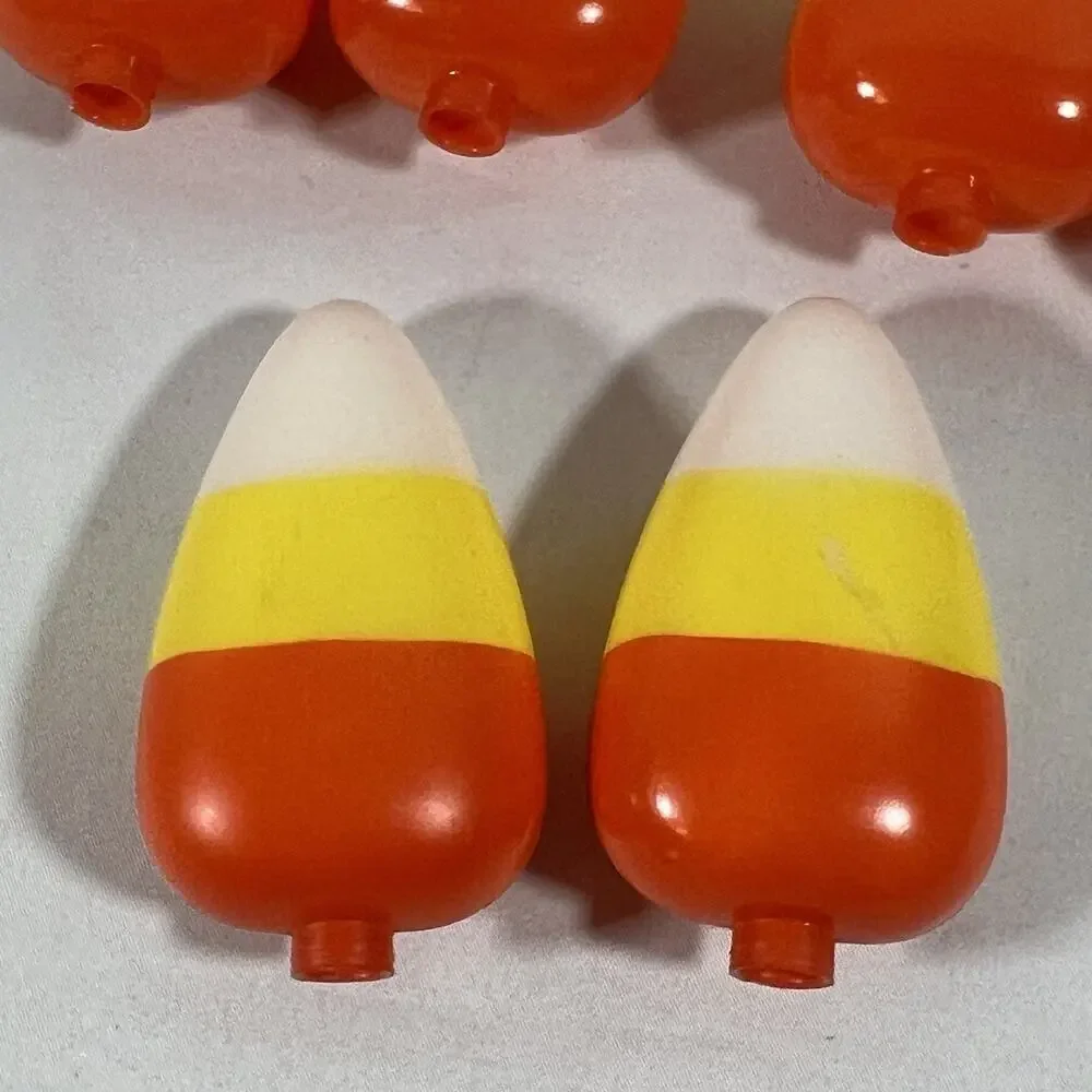 Vintage Set of 10 Candy Corn Blow Mold Plastic String Light Covers Halloween